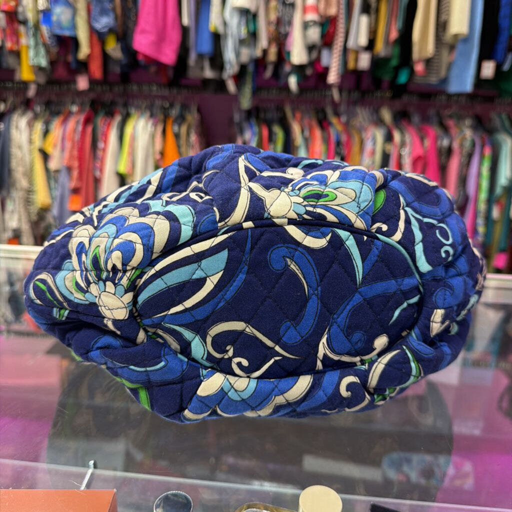 Vera Bradley Shoulder Bag Mediterranean Blue Floral Paisley