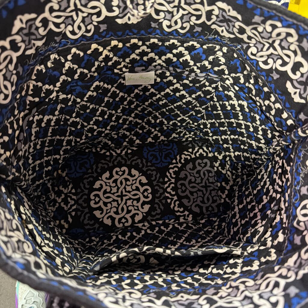 Vera Bradley Quilted Shoulder Tote Bag Retired Canterbury Cobalt Toggle Close Tote