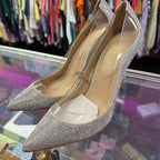10 Aldo Edulla Rhinestone Stiletto Heels Lucite Vamp Heel