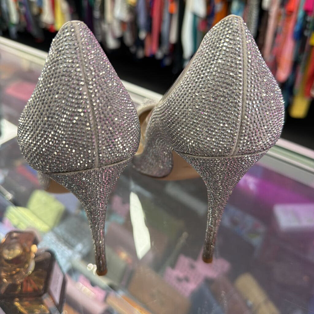 10 Aldo Edulla Rhinestone Stiletto Heels Lucite Vamp Heel