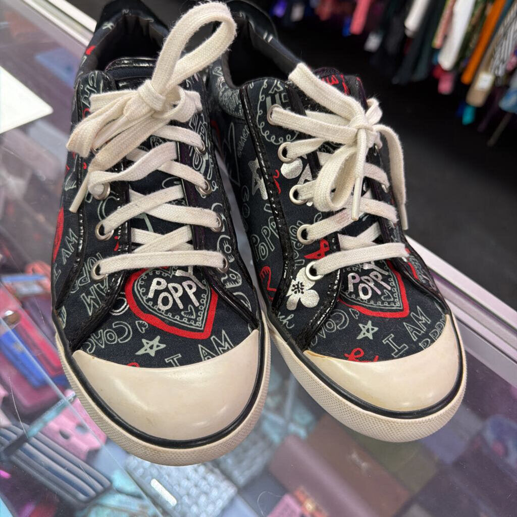 10B Coach Barrett Poppy Heart Sneakers