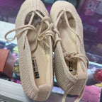 9 Pull&Bear Crochet Tie-up Ballet Flats Woven Knit