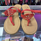 7 St Johns Bay Thong Strappy Metal Detail Sandal