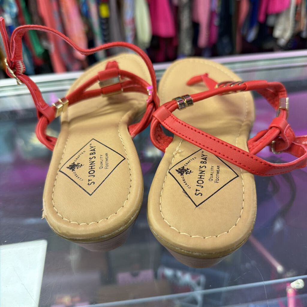 7 St Johns Bay Thong Strappy Metal Detail Sandal