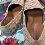 7.5 Toms Alpargata Rose Gold Foil Dots Slip On Canvas Shoe