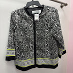 12 L/S Patterned Zipper Front Blazer