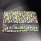 Christian Dior Vintage Trotter Jacquard Oblique Monogram Envelope Clutch