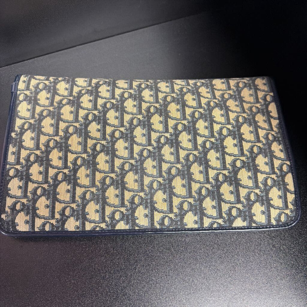 Christian Dior Vintage Trotter Jacquard Oblique Monogram Envelope Clutch
