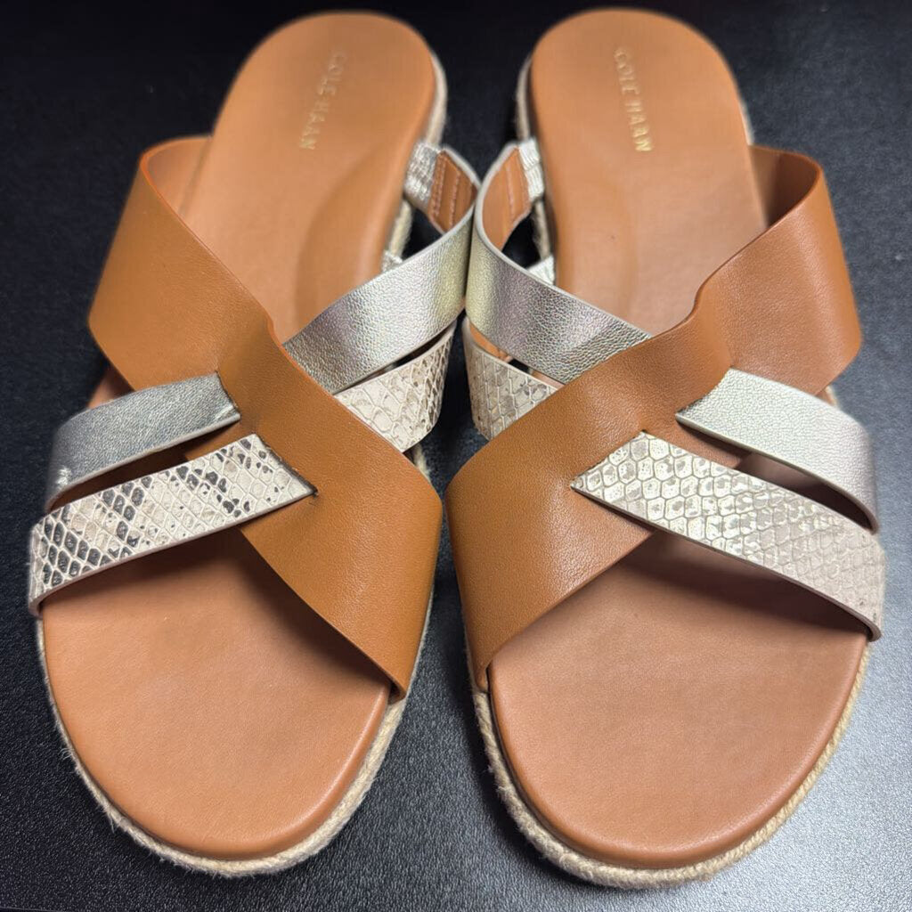 7B Cole Haan Florens Colorway Reptile Print Crossover Slide On Sandal