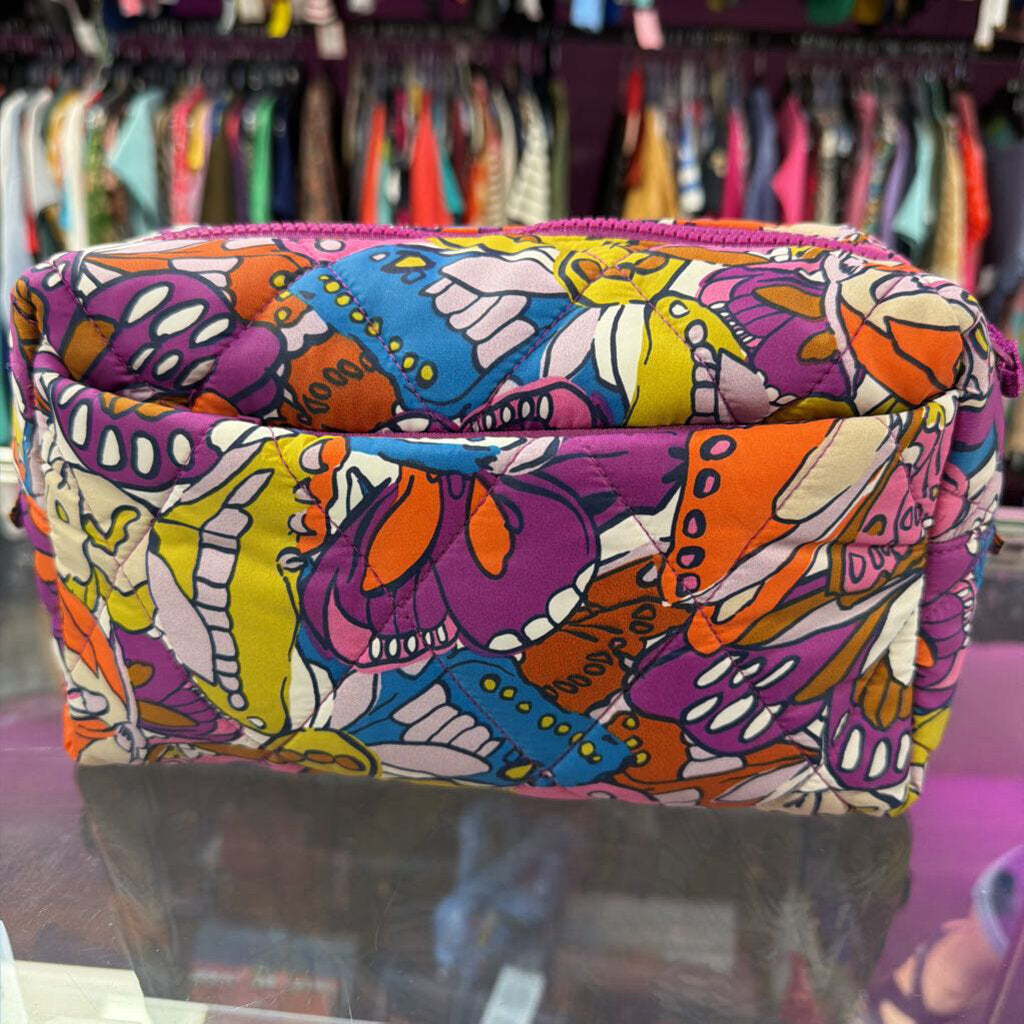Vera Bradley Featherweight Cosmetic Make Bag Flutter Butterfly