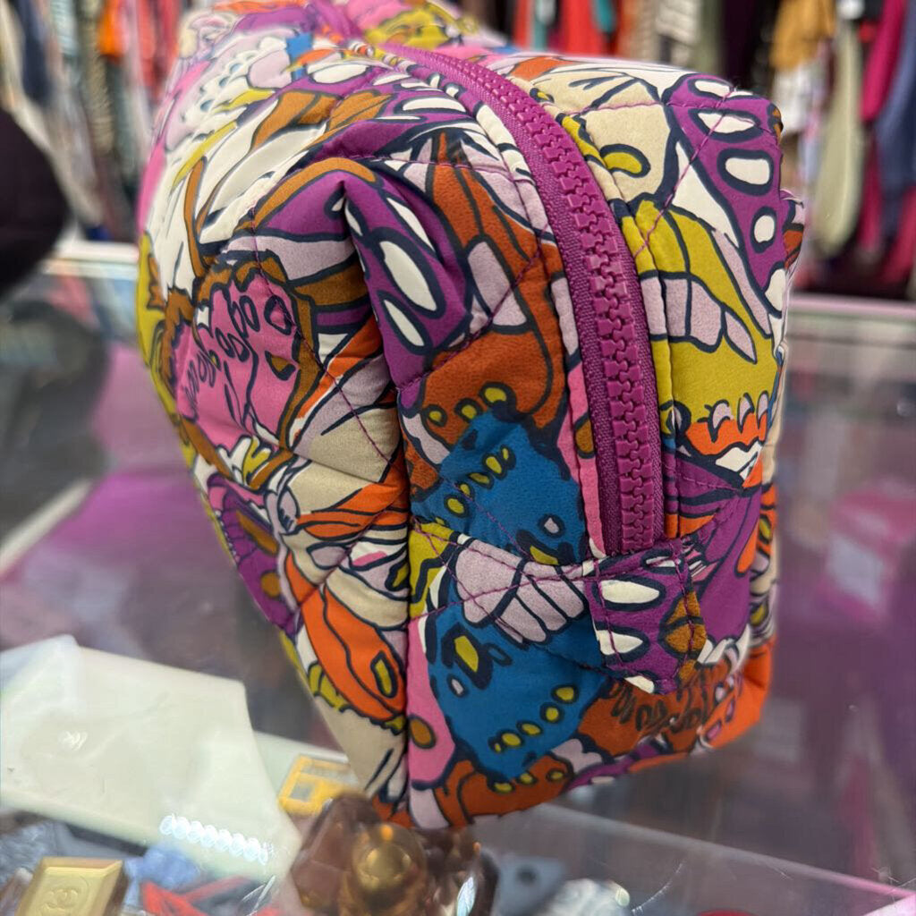 Vera Bradley Featherweight Cosmetic Make Bag Flutter Butterfly
