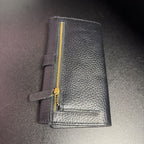 Estalon Pebbled Leather Fold Over Wallet