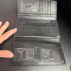 Estalon Pebbled Leather Fold Over Wallet