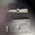 Estalon Pebbled Leather Fold Over Wallet