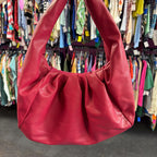 Unknown Pleather Pleated Hobo W/ Frame Opening