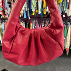 Unknown Pleather Pleated Hobo W/ Frame Opening
