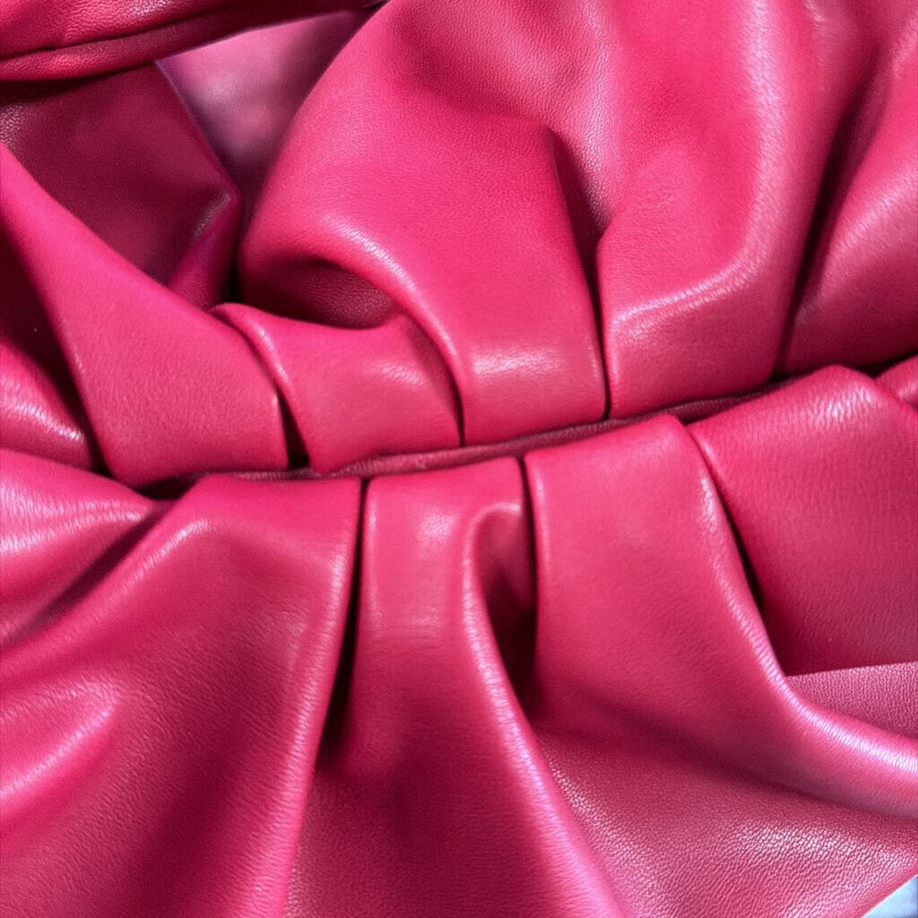 Unknown Pleather Pleated Hobo W/ Frame Opening