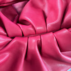 Unknown Pleather Pleated Hobo W/ Frame Opening