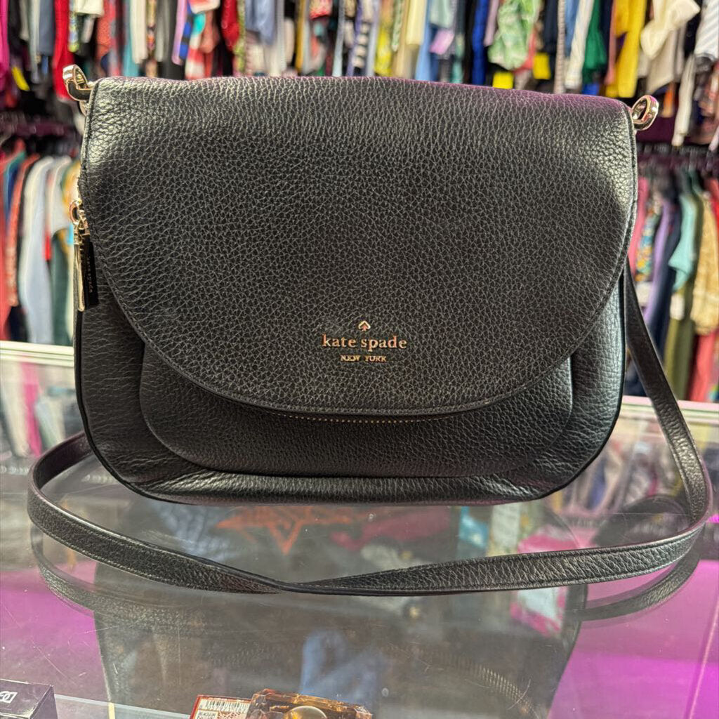 Kate Spade Leila Medium Flap Shoulder Bag Pebbled Leather