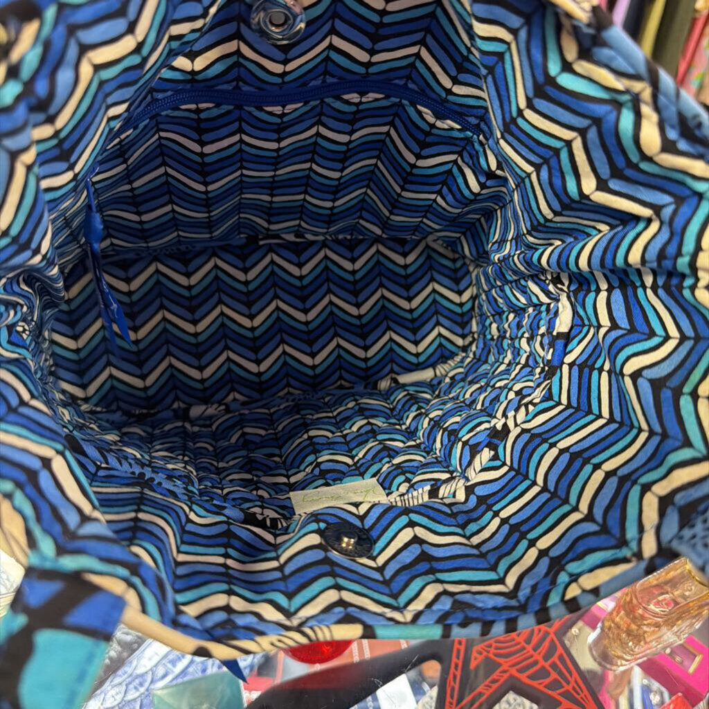 Vera Bradley Quilted Blue Bayou Pattern Tote