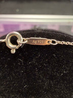 Tiffany & Co. Please Return Tiffany & Co Silver Pink Enamel Mini Double Heart Necklace 16.5"
