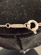 Tiffany & Co. Please Return Tiffany & Co Silver Pink Enamel Mini Double Heart Necklace 16.5"