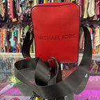 Michael Kors Cooper Embossed Logo Pebbled Leather Flight Bag