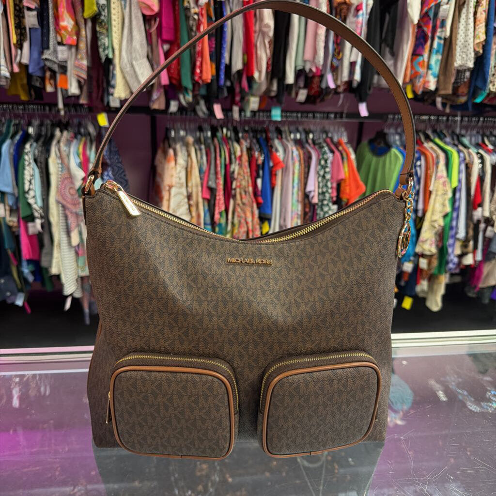 Michael Kors Merritt Cargo Large Shoulder Monogram Bag