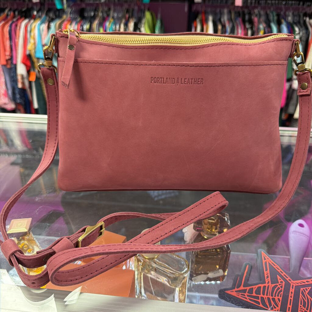 Portland Leather Poppy Purse Foxglove Colorway