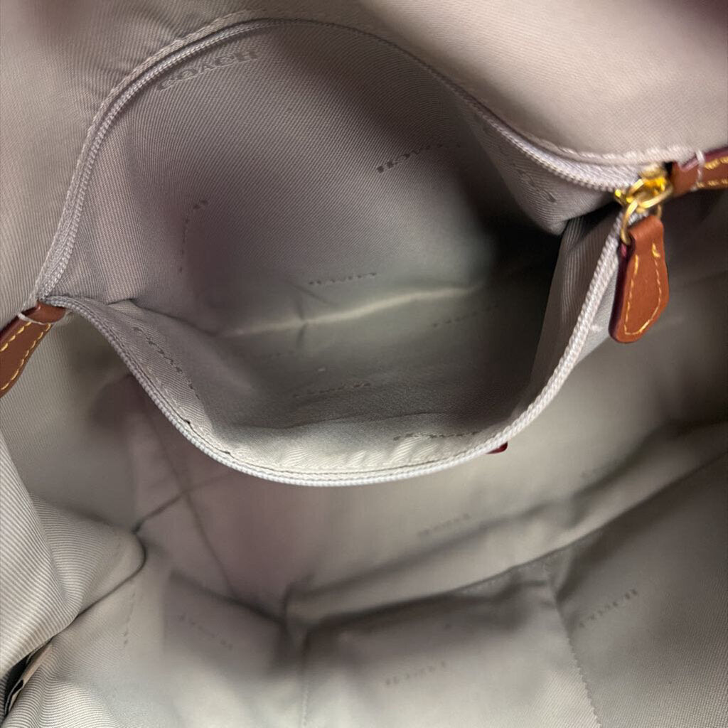 Coach Polished Pebbled Leather Taylor Tote Front Pocket Zip Top