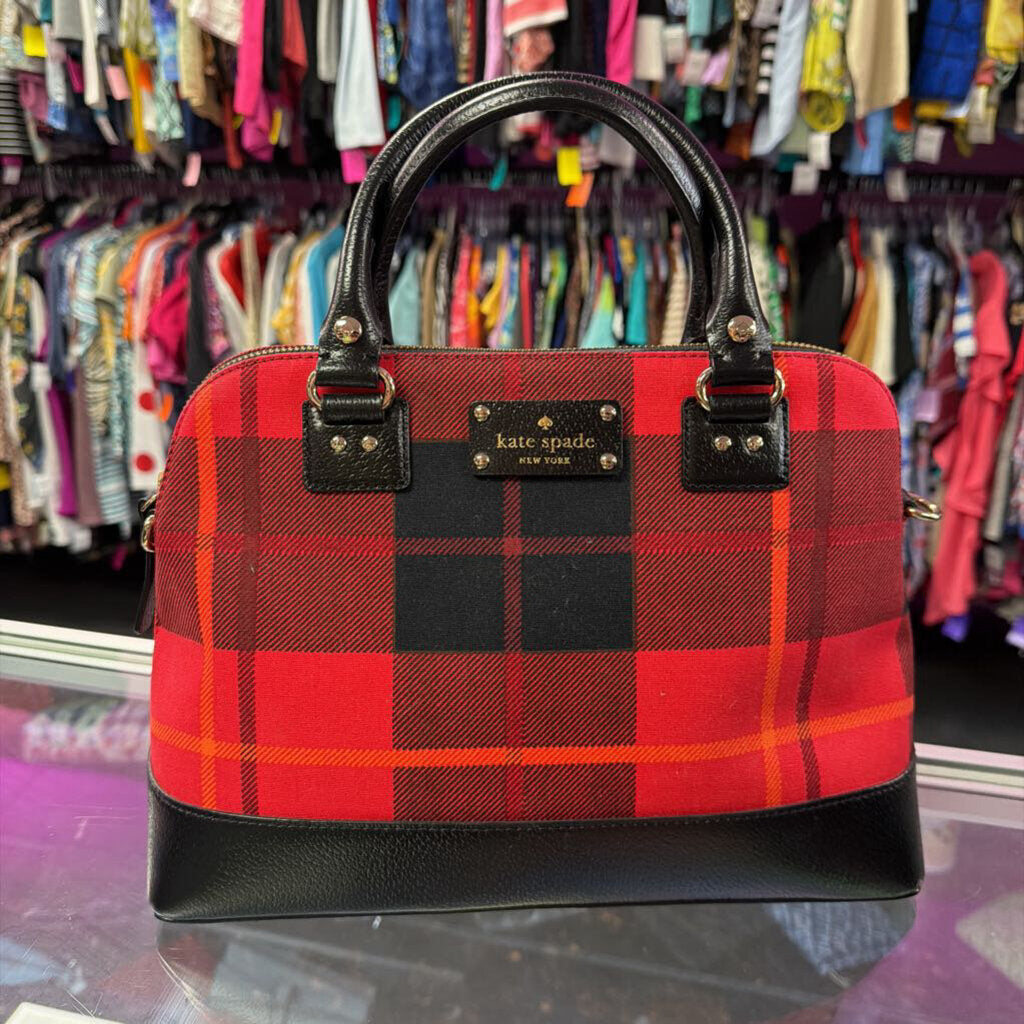 Kate Spade Wellesley Small Rachelle Plaid Dome Missing Long Strap