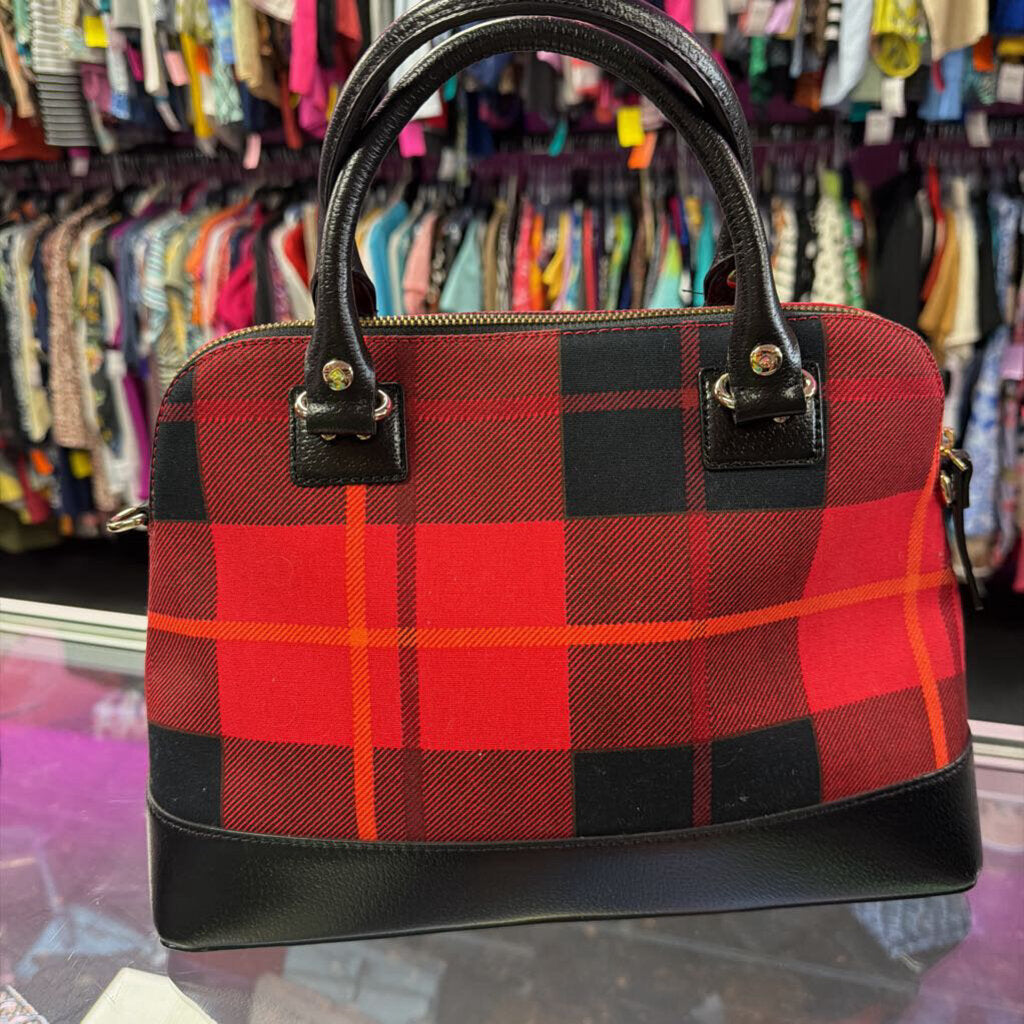 Kate Spade Wellesley Small Rachelle Plaid Dome Missing Long Strap