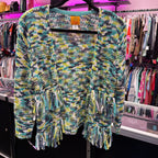 MED L/S Knit Ruffle Blazer
