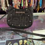 Harley Davidson Jacquard Crossbody Purse Studded Leather Trim