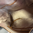 Michael Kors Aria Large Shoulder Bag Monogram Canvas Leather Trim