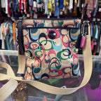 Coach Scribble IKat Crossbody Bag Abstract Multi Color C Signature Pattern