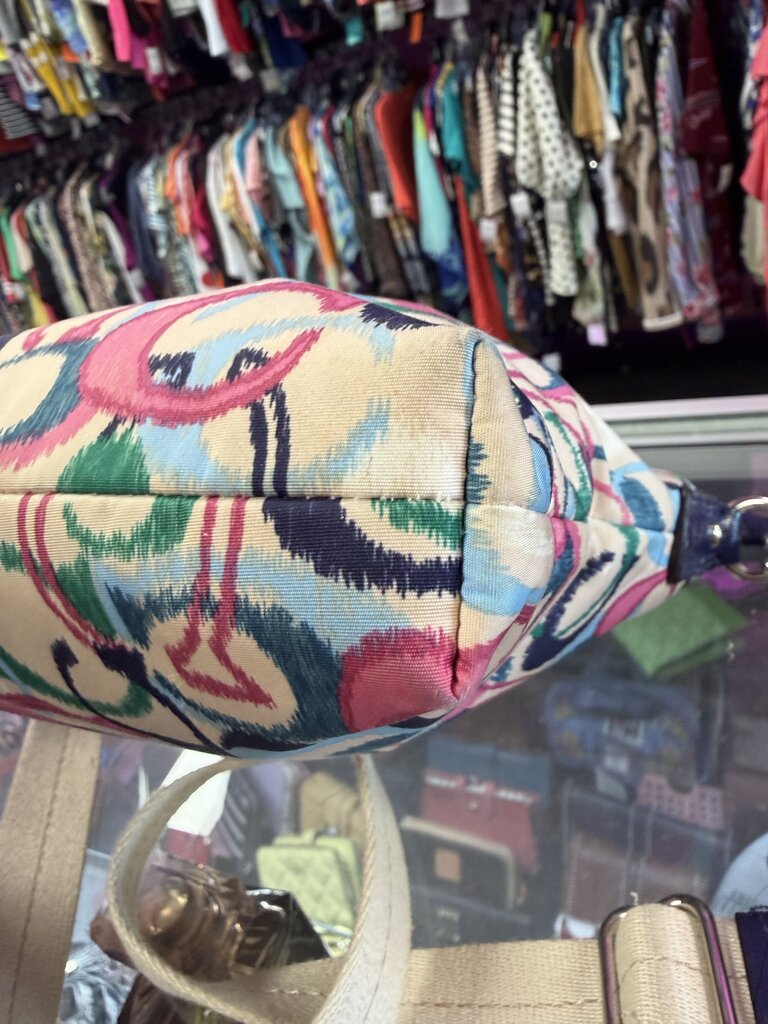 Coach Scribble IKat Crossbody Bag Abstract Multi Color C Signature Pattern