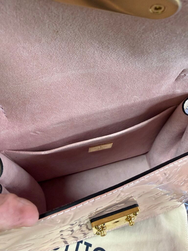 Louis Vuitton Spring Street PM Pink Vernis 2-Way Shoulder Bag Purse RFID & COA