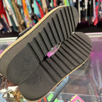 10 LRL Black Leather Espadrille Flat Ankle Strap Sandal