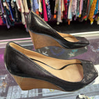 10 Prada VTG Leather Peep-Toe Wedge