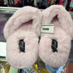 MD Victoria Secret Rhinestones Faux Fur Slippers