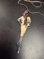 Chanel Mademoiselle Figurine Necklace On Ball Chain Long Necklace