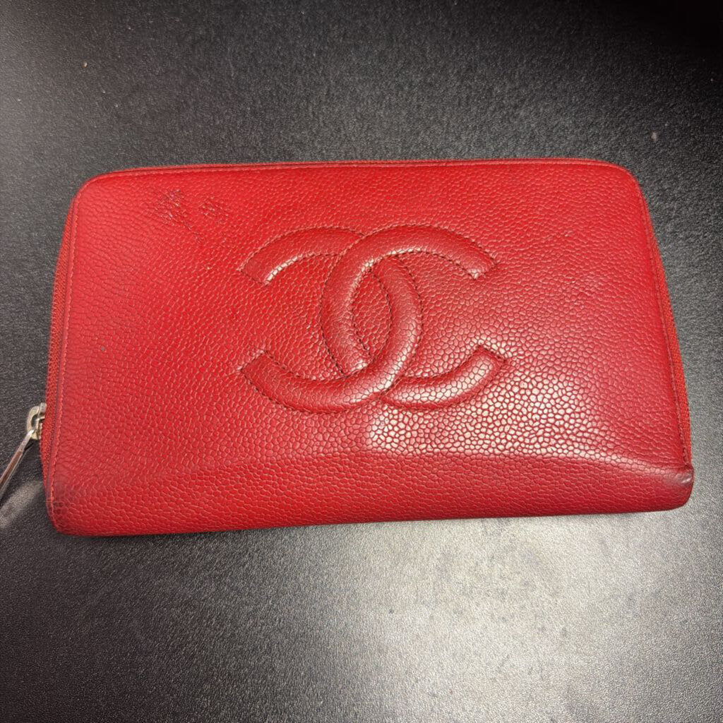 Chanel Timeless CC Zip-Around Wallet in Caviar