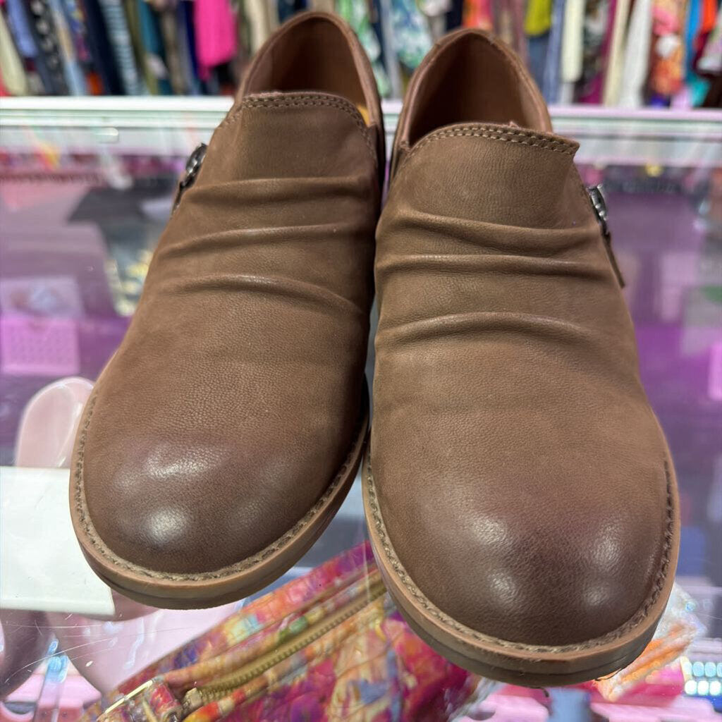 8 Clarks Camzin Pace Shootie Ruched Slouched Nuuck Leather Upper Side Zip
