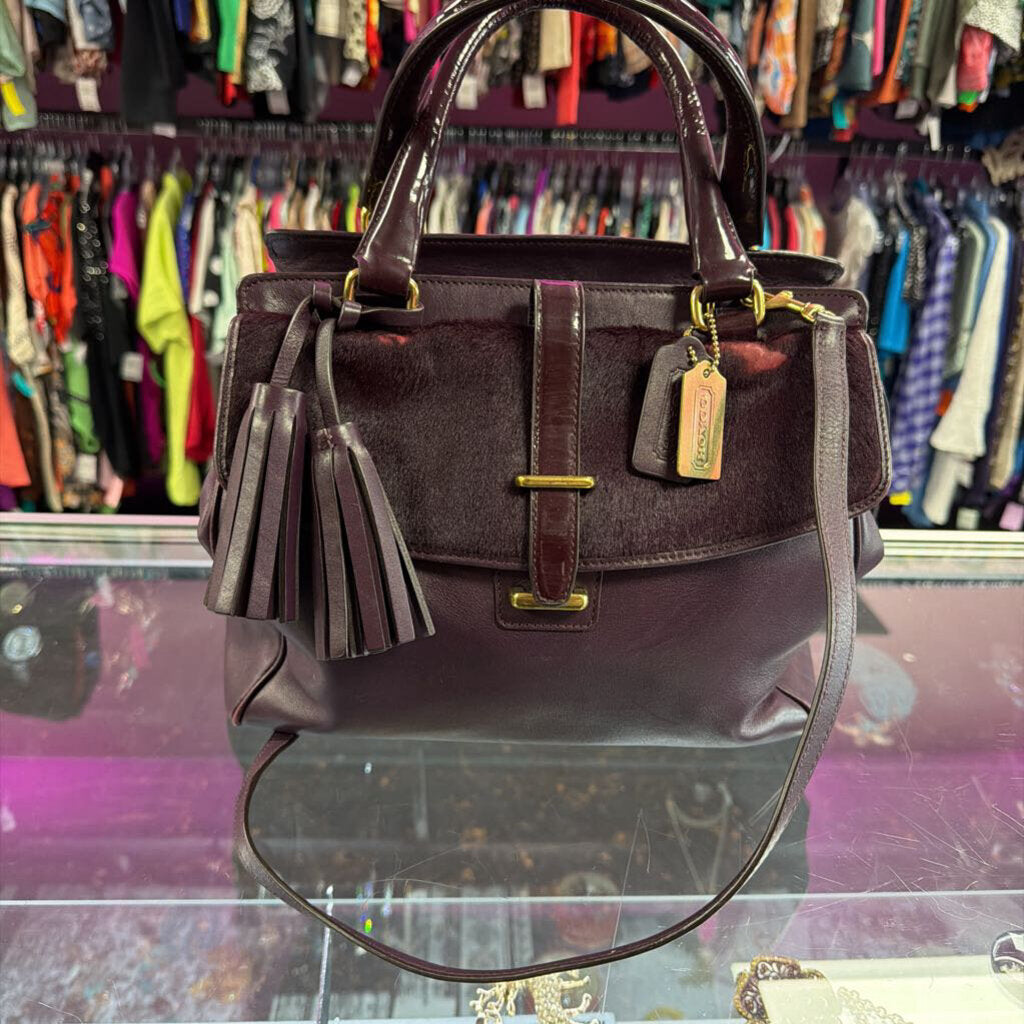 Coach Legacy North South Satchel Leather with Ponyhair Patent Handles F1320-26362
