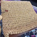 Ann Taylor Straw ClutchTassel Detail