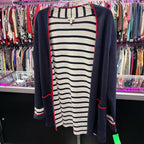 MED L/S Stripes Long Cardigan