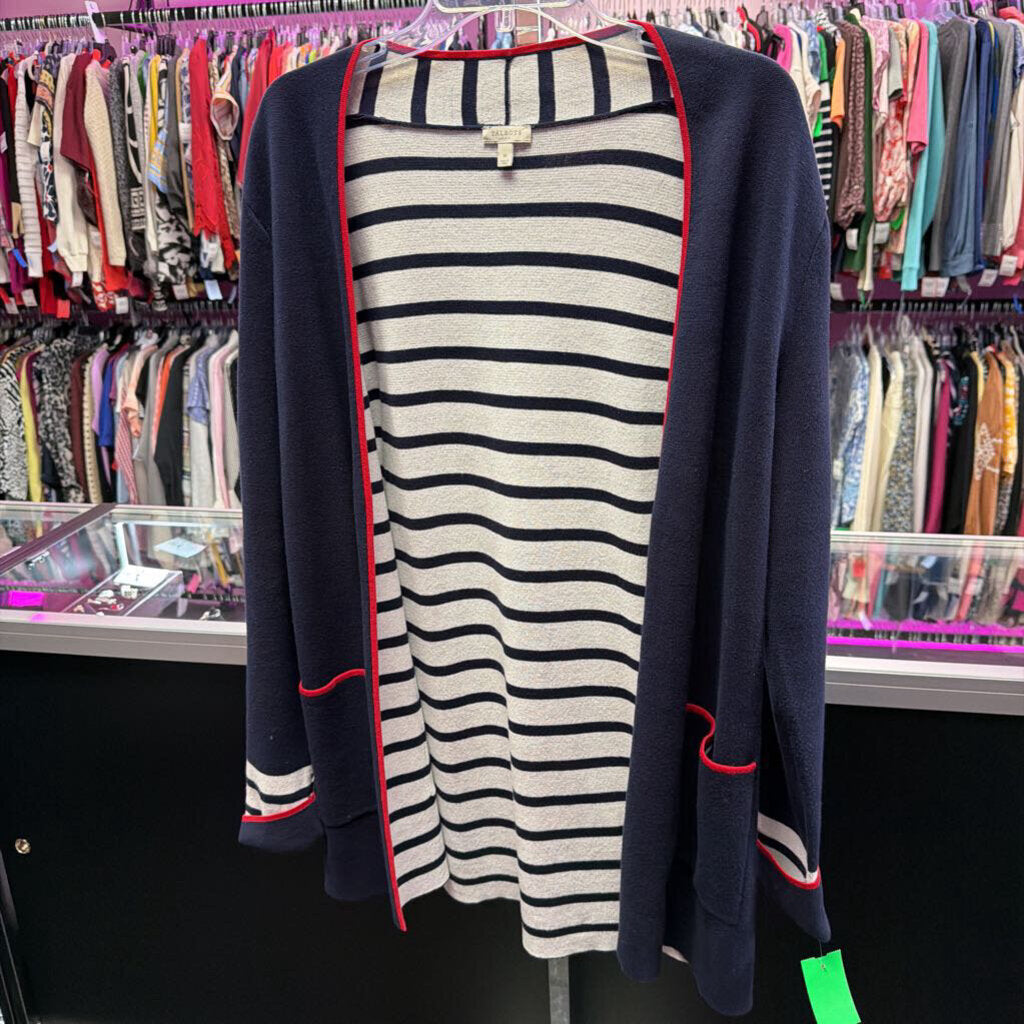 MED L/S Stripes Long Cardigan
