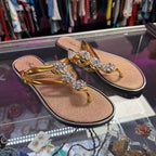 9.5 Fashion Thong Metallic Embellished Sandal