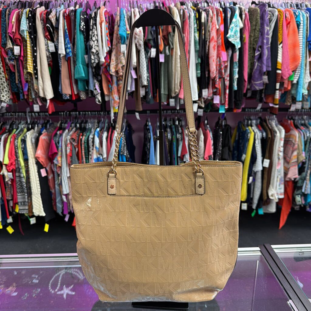 Michael Kors Jet Set Embossed Mono Patent Chain Link Tote
